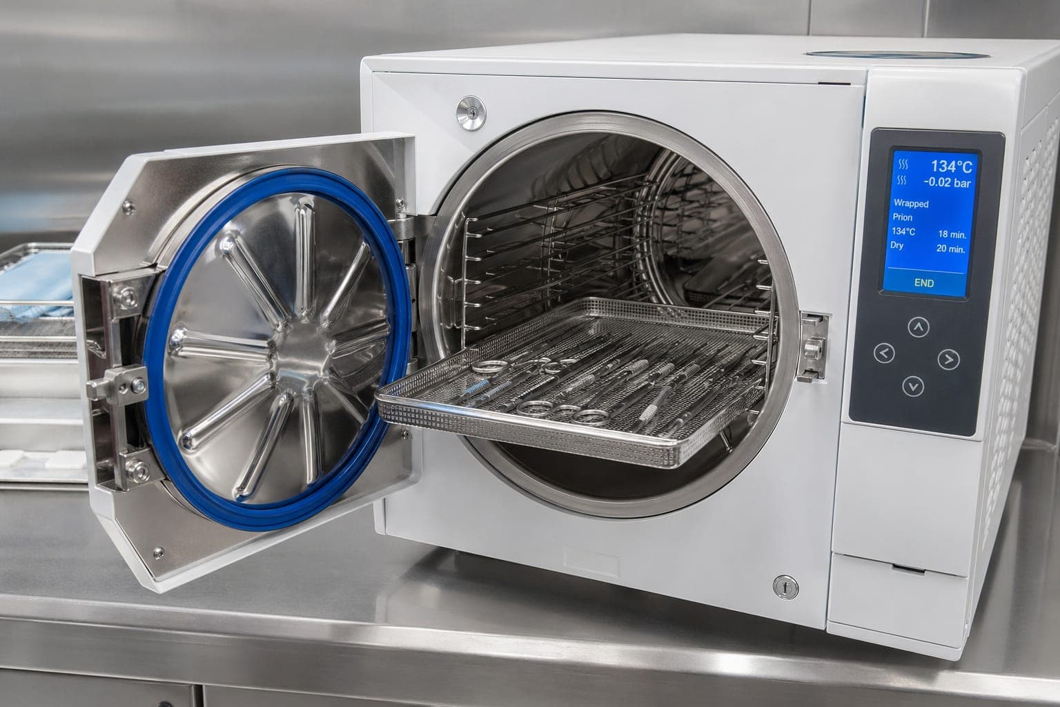Klasse-B-Autoklav mit offenem Tray